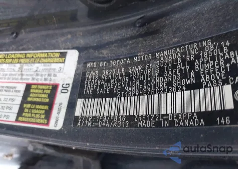 2015 Toyota Corolla Le Eco Plus from USA, damaged, VIN 2T1BPRHE7FC233624